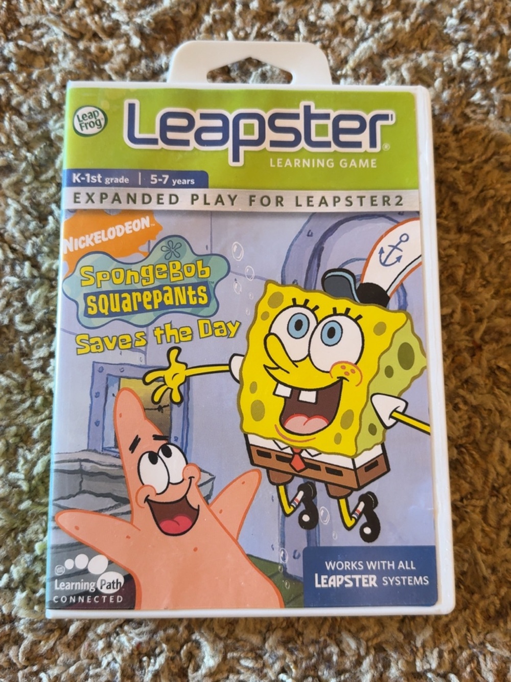 LeapFrog Leapster SpongeBob SquarePants Saves the Day Game Cartridge w/ Case